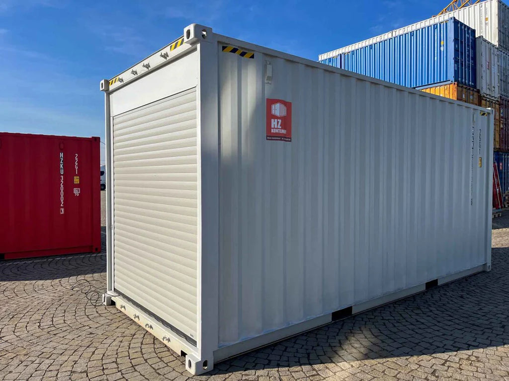 Contentor High Cube de 6 metros com portas de enrolar