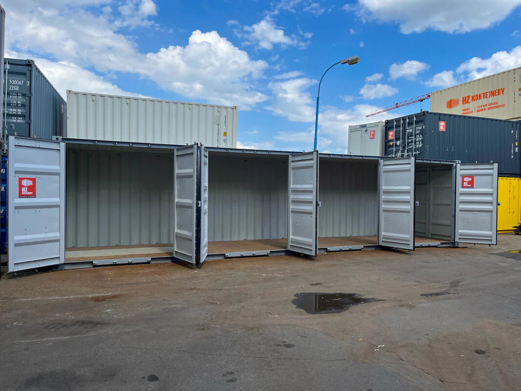Contentor marítimo High Cube de 40 pés com 4 portas laterais – Usado