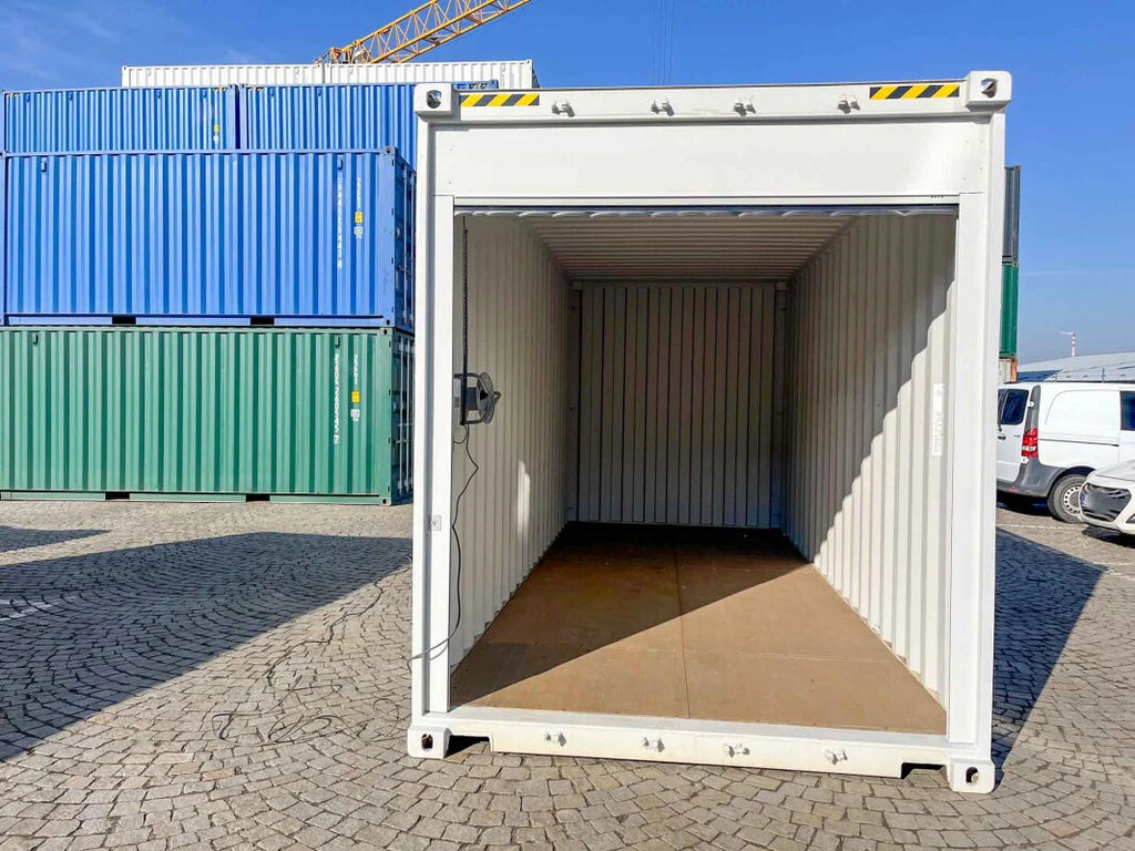 Contentor High Cube de 6 metros com portas de enrolar