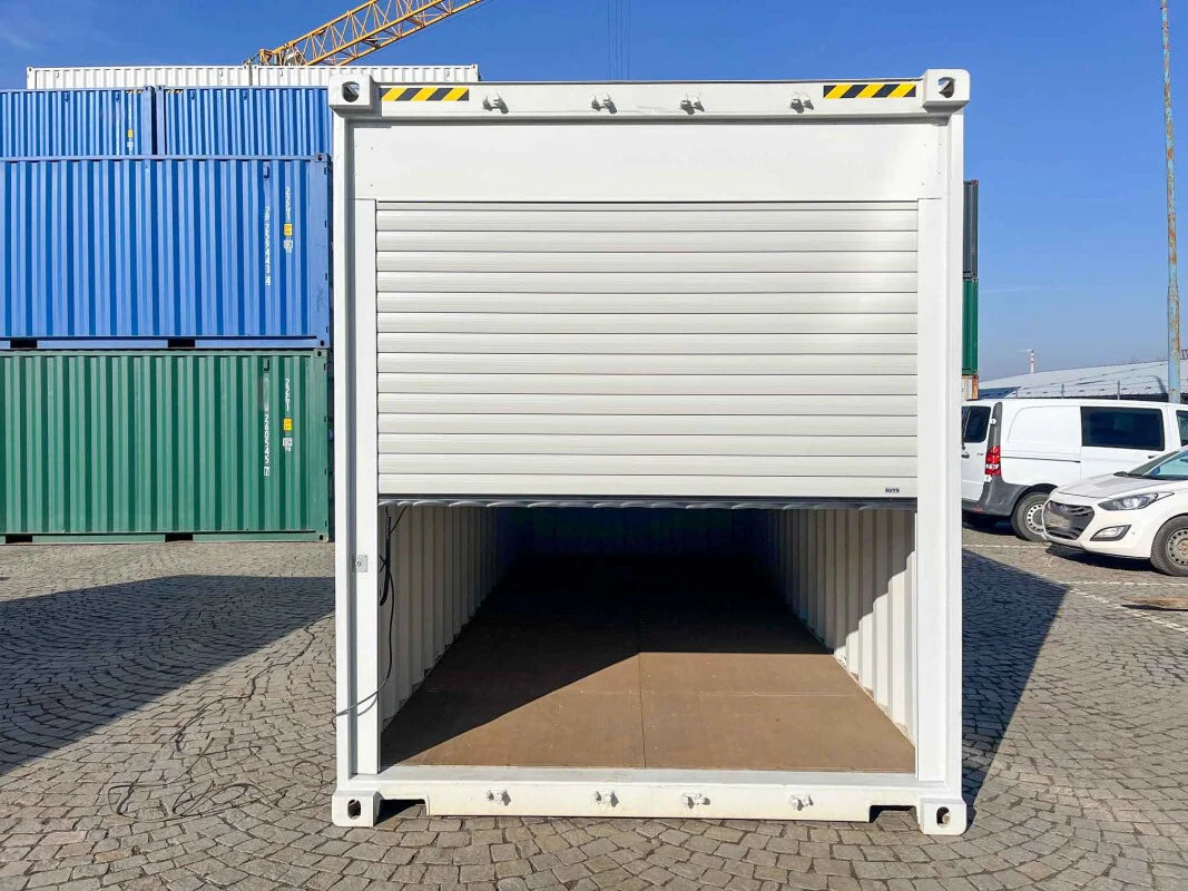 Contentor High Cube de 6 metros com portas de enrolar