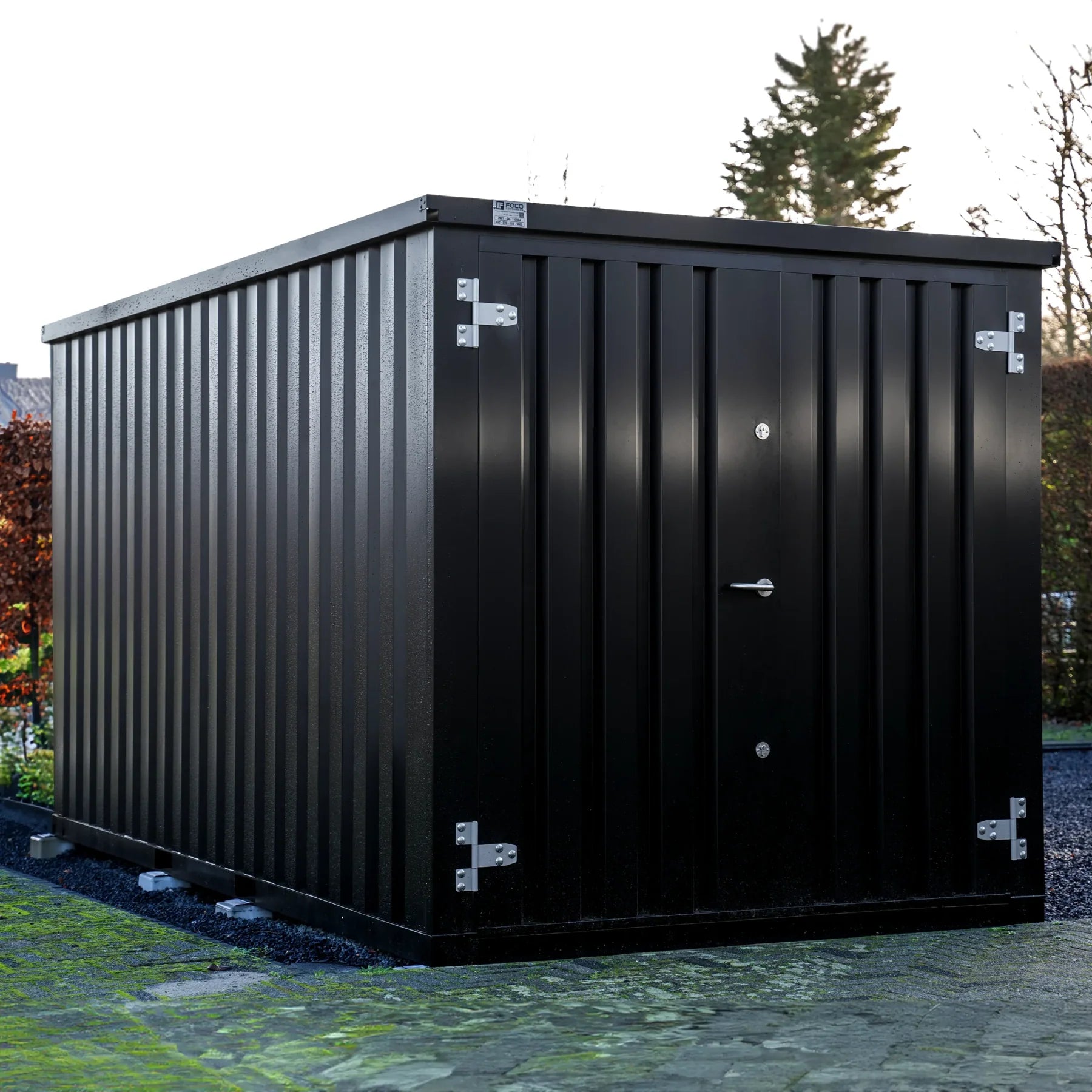 Contentor desmontável preto 2 x 2 m – Porta dupla