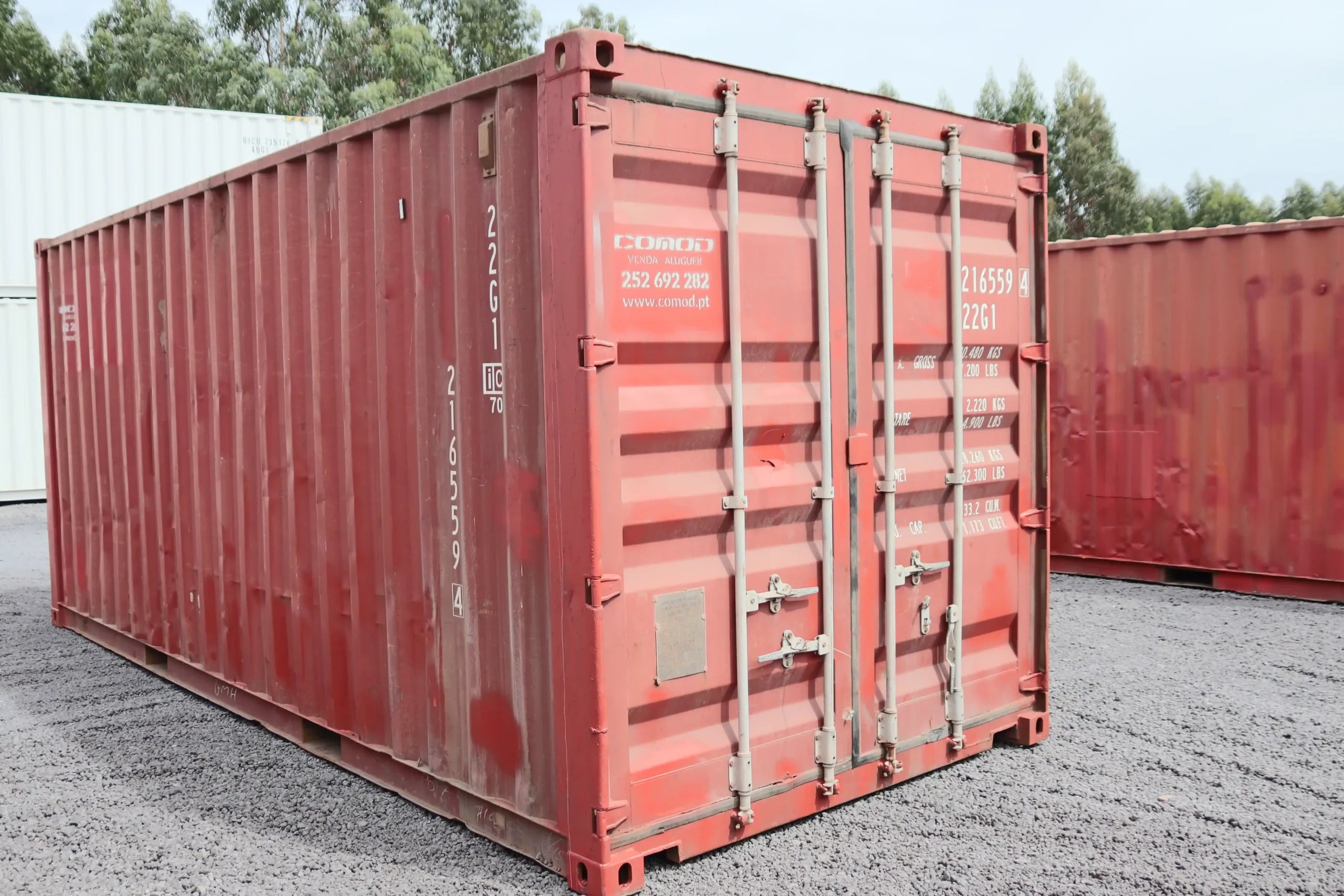 Contentor Marítimo 20 pés (6m) DV Vermelho – Usado 216559-4