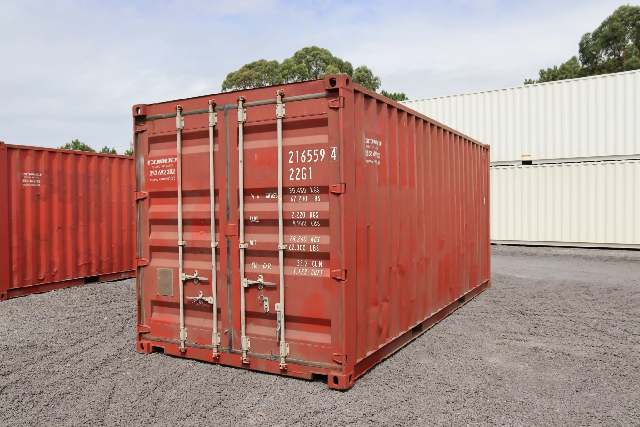 Contentor Marítimo 20 pés (6m) DV Vermelho – Usado 216559-4