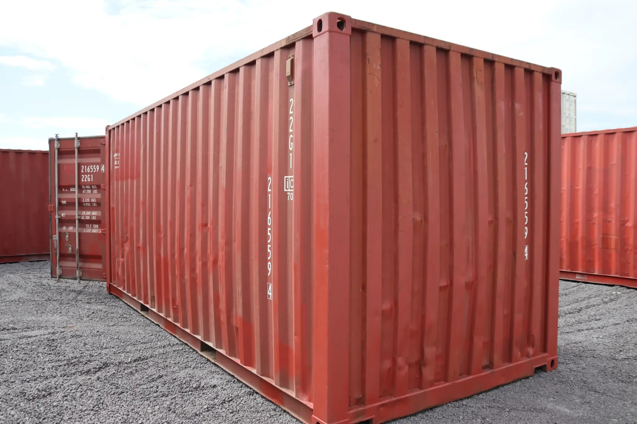 Contentor Marítimo 20 pés (6m) DV Vermelho – Usado 216559-4