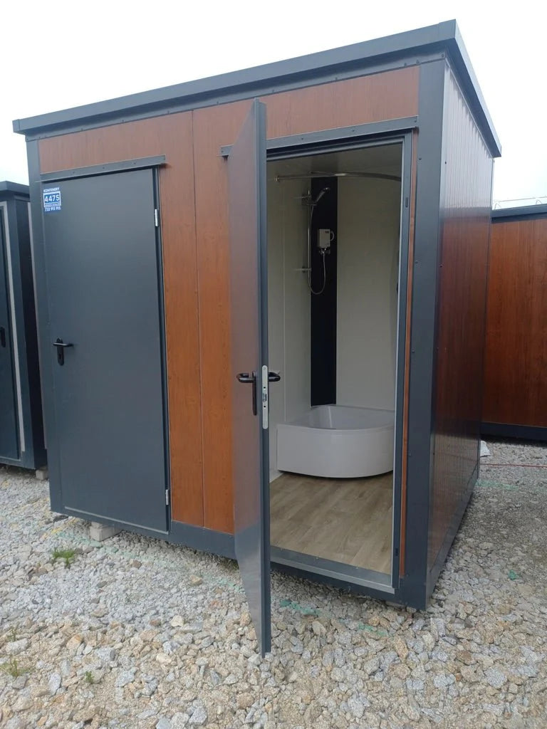 Contentor sanitário duplo com 2 cabines – sanita e chuveiro